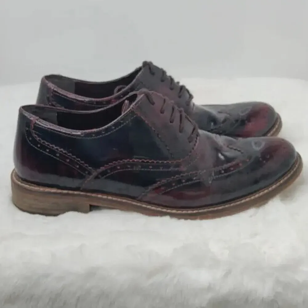 Burgundy Wingtip Lace Up Oxfords Dress Shoes 10.5